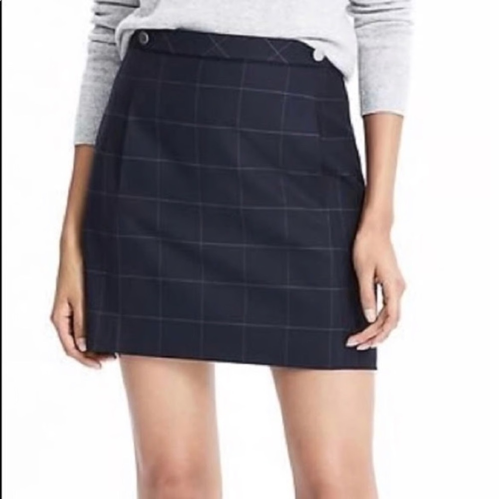 NWOT Banana Republic Windowpane Plaid Skirt